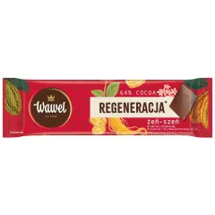 MINIczekolada Regeneracja Gorzka 64% z żeń-szeniem i witaminami 20g