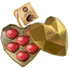 Bombonierka serce z czekoladkami Choco 110g złota