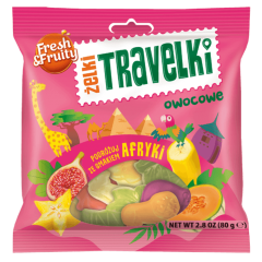 Żelki Travelki smaki Afryki Fresh&Fruity 80g