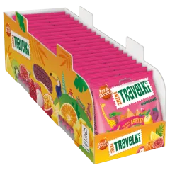 Karton Żelki Travelki smaki Afryki Fresh&Fruity 80g (20 szt)