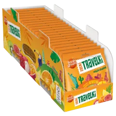 Karton Żelki Travelki smaki Ameryki Fresh&Fruity 80g (20szt)