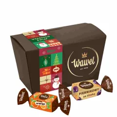 Świąteczny kartonik z Cukierkiem Choco Orange oraz Piernikowym 200g