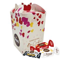 Kartonik w serca z Michałkami i Krówką 500g
