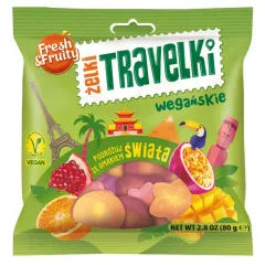 Żelki Travelki wegańskie smaki świata Fresh&Fruity 80g
