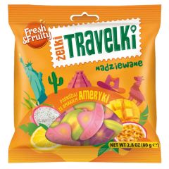 Żelki Travelki smaki Ameryki Fresh&Fruity 80g