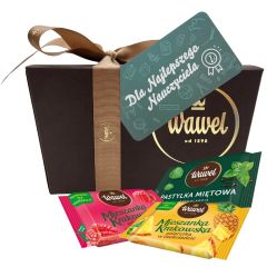 Kuferek z pastylką i galaretkami w czekoladzie na Dzień Nauczyciela 700g