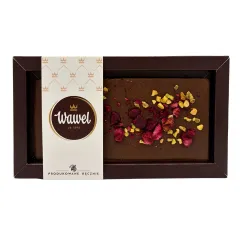 Czekolada Mleczna z soloną pistacją i wiśnią liofilizowaną  90g