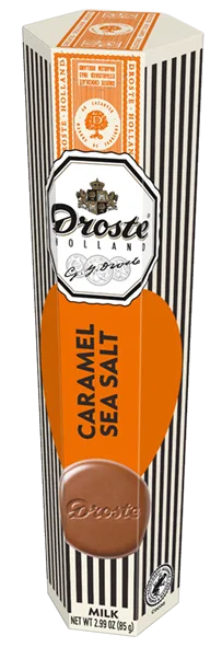 Pastylki czekoladowe mleczne karmel sól morska Droste 85g